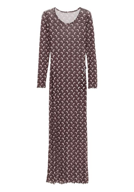 abito lungo moon mesh donna marrone MARINE SERRE | WDR297B CJER0054BR30